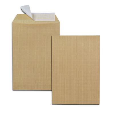 Pochette kraft armé 120g format B5 - 176 x 250 mm sans fenêtre - bande autoadhésive - Brun
