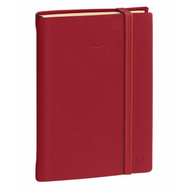 Agenda semainier Quo Vadis Ministre Fas Silk - 16 x 24 cm - fermeture élastique - bordeaux - 2024