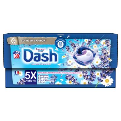 Lessive en capsules Dash Pods - Parfum lavande et camomille - Boîte de 30 doses