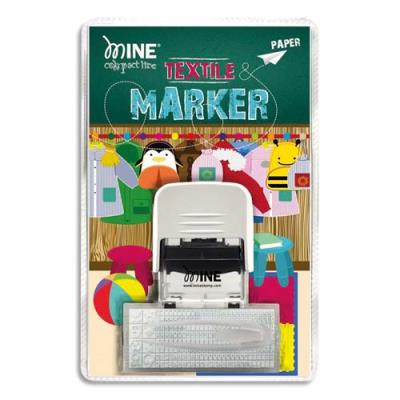 Set timbre Printer C20/1 - à composer soi-même - spéciale textile - 1 police - blanc + 1 pincette