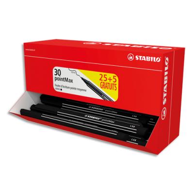 PRObox de 25 + 5 Stabilo pointMax - noir
