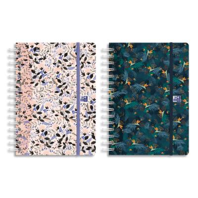Agenda Oxford Flowers - spiralé - grille Like Me - format 15x21 cm - couvertures assorties