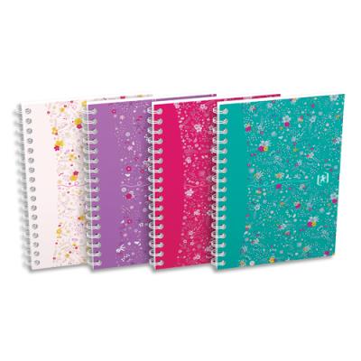 Carnet spirales Oxford Floral - A6 - 100 pages - 5x5 - coloris assortis