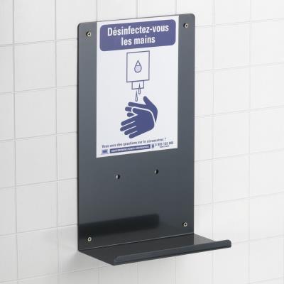 Présentoir de gel hydroalcoolique mural - Gris
