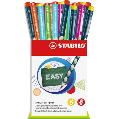 Godet de 36 crayons graphite Stabilo EASYgraph (Nouveaux coloris) - assortis