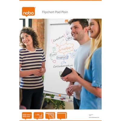 Recharges papier Nobo - pour chevalet - bloc de 20 feuilles blanches unies