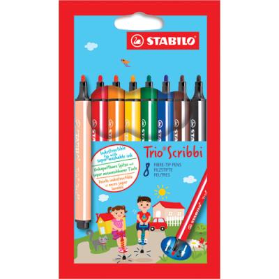 Etui carton de 8 feutres de coloriage Stabilo Trio Scribbi