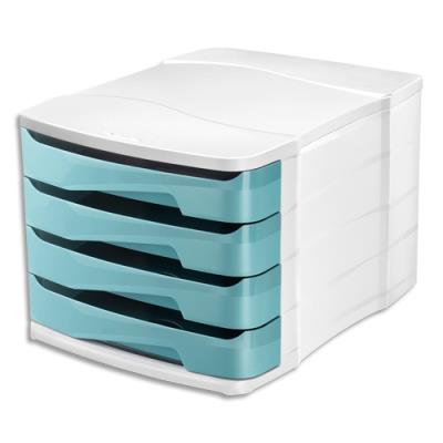 Module de classement Cep Ellypse XtraStrong - 4 tiroirs - L38,6 x H24,6 x P29,2 cm - vert d'eau
