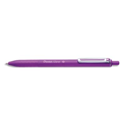 Stylo bille Pentel iZee rétractable - pointe 1 mm - encre rechargeable violet