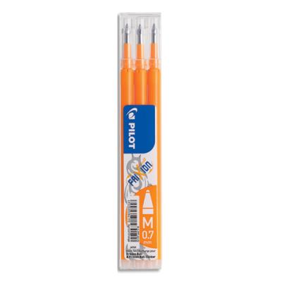 Set de 3 recharges pour roller Pilot FriXion Ball 07 - Pointe moyenne 0,7 mm - Encre Orange Abricot