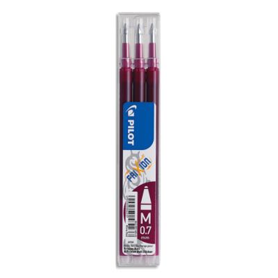 Set de 3 recharges pour roller Pilot FriXion Ball - Pointe moyenne 0,7 mm - Encre Rouge bordeaux