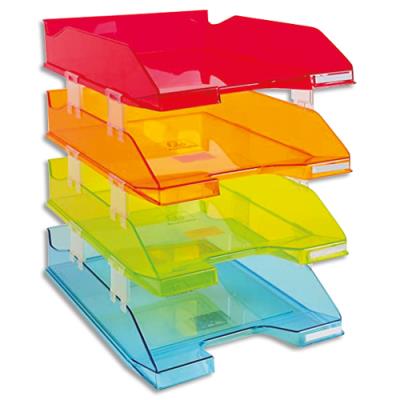 Corbeille à courrier Exacompta Linicolor - 12 éléments - superposition fournis - coloris assortis tr