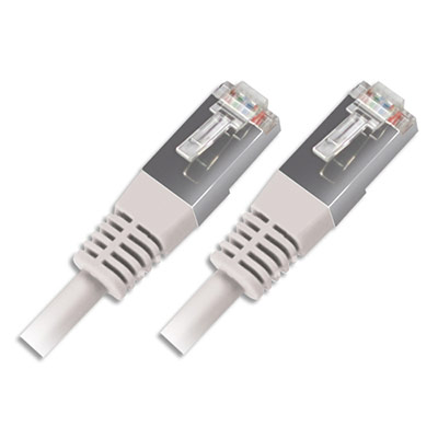 Câble RJ45 Blindé Catégorie 6 F-UTP 4P 560348 APM - 3 m - blanc