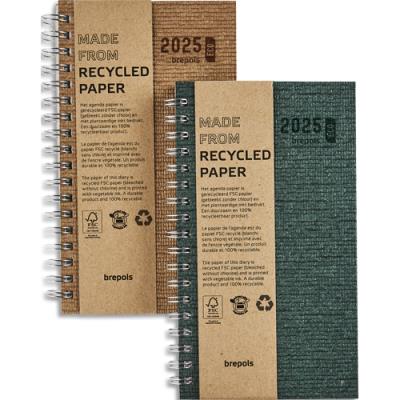 Agenda Kazar Ecorama Brepols - 1 semaine sur 2 pages - sextilingue - 9x16cm assorti - wire-o