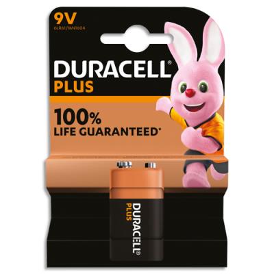 Piles alcalines Duracell 9V Plus 100% - 6LR61 MN1604 - lot de 1 pile