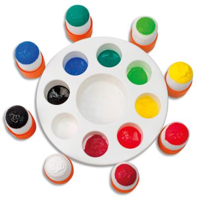 Palette peinture et 8 tampons Cléopatre mousse plastique maternelle