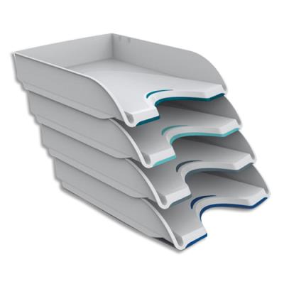 Lot de 4 corbeilles à courrier CEP NUANCE - Dimensions (l x h x p) : 25,7x24,5x34,8 cm - Coloris bla