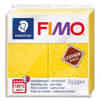 Pain Graine Créative 57g FIMO EFFECT CUIR couleur jaune safran