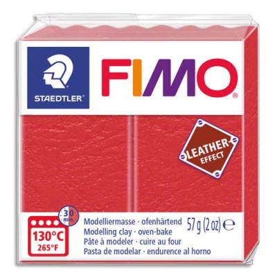 Pain Graine Créative 57g FIMO EFFECT CUIR couleur rouge