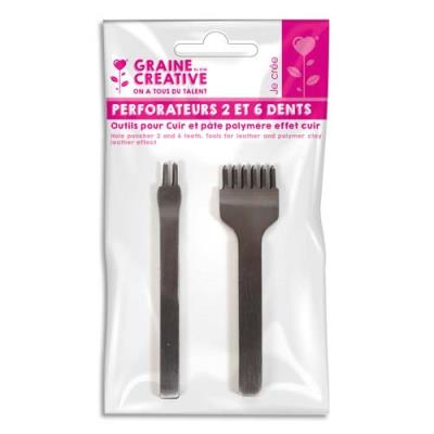 Perforateur Graine Créative 2 et 6 dents pour FIMO CUIR