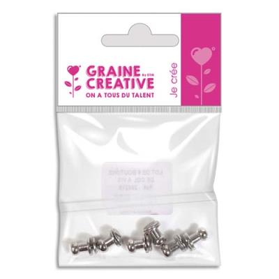Sachet de 6 boutons Graine Créative col à vis pour FIMO