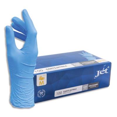 Gants Nitrile non poudrés - Taille 8/M - Coloris bleu - boîte de 100