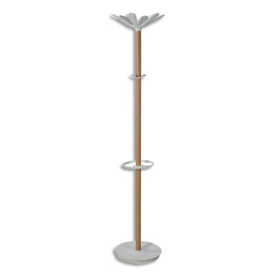 Portemanteau Alba Nahow - 6 patères + 4 mini patères - Bois clair / blanc