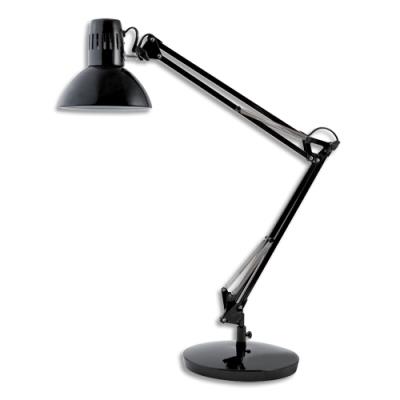 Lampe Alba Architecte noire - Double bras - Socle lesté, pince ou fixation murale - Livrée sans ampo