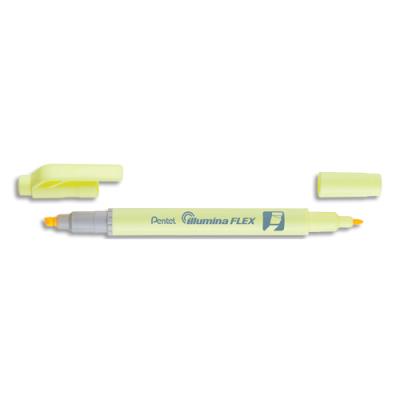 Surligneur Pentel Illumina Flex bi-pointe 2,5/4,2mm - Coloris jaune pastel