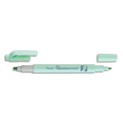 Surligneur Pentel Illumina Flex bi-pointe 2,5/4,2mm - Coloris vert pastel