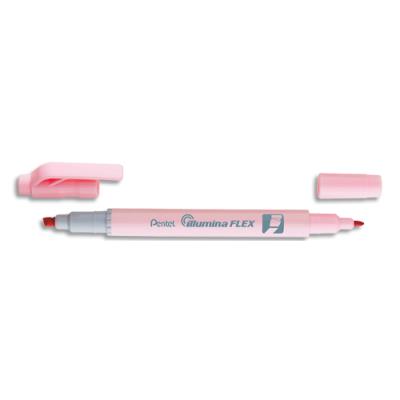 Surligneur Pentel Illumina Flex bi-pointe 2,5/4,2mm - Coloris rose pastel