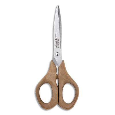 Ciseaux Maped - 18cm ADVANCED WOOD asysmétriques - Anneaux 50% fibre de bois - 50% plastique