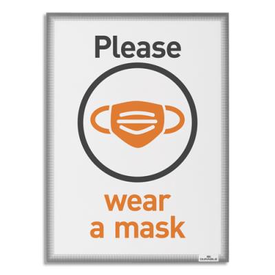 Sachet 5 pochettes d'affichage vitrostatique Durable pour surface en verre - Format A4 - Coloris gri