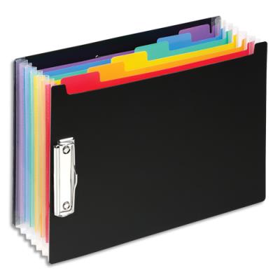 Trieur extensible 6 positions Viquel RAINBOW CLASS avec clip en polypropylène 12/10ème - Coloris noi