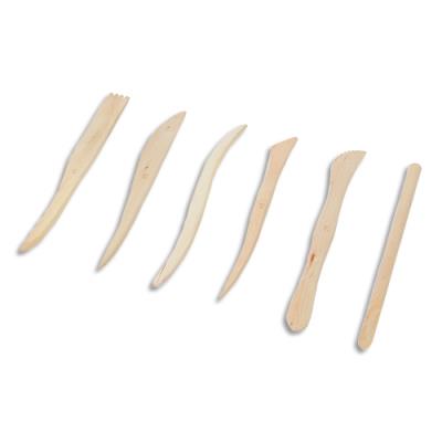 Sachet de 6 ébauchoirs en bois assortis O Color
