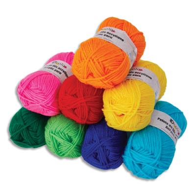 Lot de 8 petotes de fils acryliques 50g - O Color - Couleurs vives assorties - Longueurs environ 90m