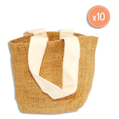 Lot sac jute avec PVC enduit - Sodertex - 4,5 x 10 x 10 cm - 10 pcs - Coloris naturel