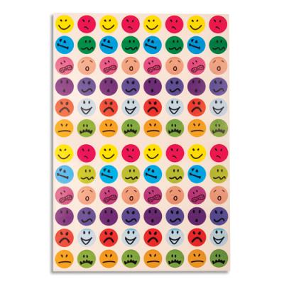Pochette de 10 planches de gommettes Smileys - Cléopatre - 960 gommettes