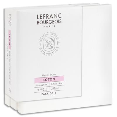 Lot de 3 toiles Lefranc & Bourgeois Studio Canvas 20X20cm