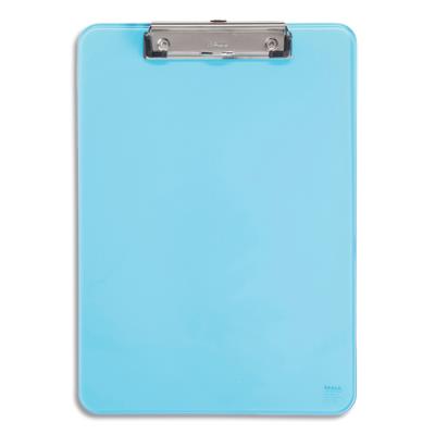 Porte-bloc simple Maul - A4 - en polypropylène - avec pince métal - Coloris bleu