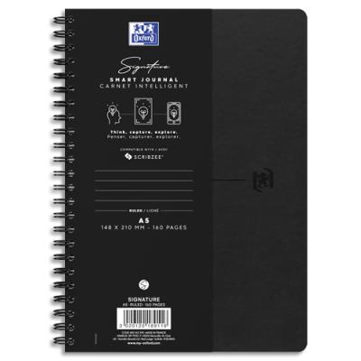 Carnet SIGNATURE Oxford - format A5 - couverture souple à spirale - 160 pages lignées 7mm - Coloris