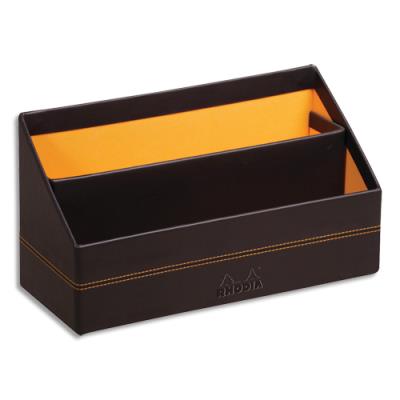 Trieur à courrier Rhodia Rhodiarama -en simili cuir italien - 2 compartiments - Dim (lxhxp) : 25x14x