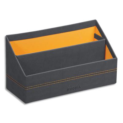 Trieur à courrier Rhodia Rhodiarama - en simili cuir italien - 2 compartiments - Dim (lxhxp) : 25x14