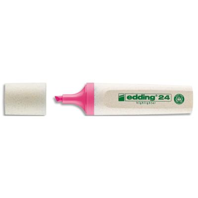Surligneur Edding Ecoline 24 - pointe biseautée - largeur de trait de 2 à 5 mm - Couleur rose