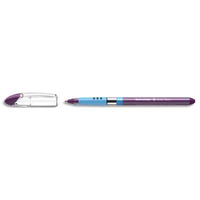 Stylo bille Schneider SLIDER BASIC XB - capuchon - pointe large - corps triangulaire - encre Violett