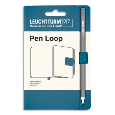 Passant élastique pour stylo Leuchtturm1917 - A coller - format 4x4x1,5cm - Coloris Bleu jean