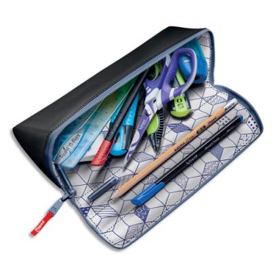 Trousse ouverture XXL Maped - réversible et personnalisable - En polyester - 22x6cm - Modèle basic n