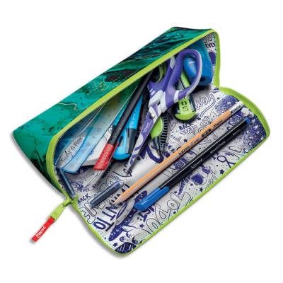 Trousse ouverture XXL Maped - réversible et personnalisable - En polyester - 22x6cm - Modèle trendy
