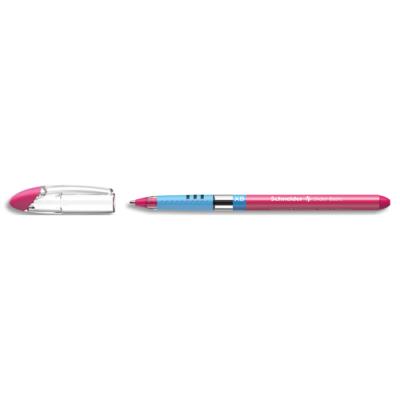 Stylo bille Schneider Slider Basic XB capuchon - pointe large - corps triangulaire - encre Rose