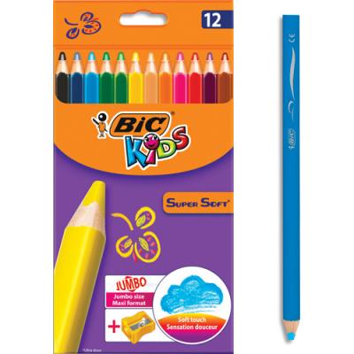 Etui de 12 crayons de couleur Bic Kids Supersoft